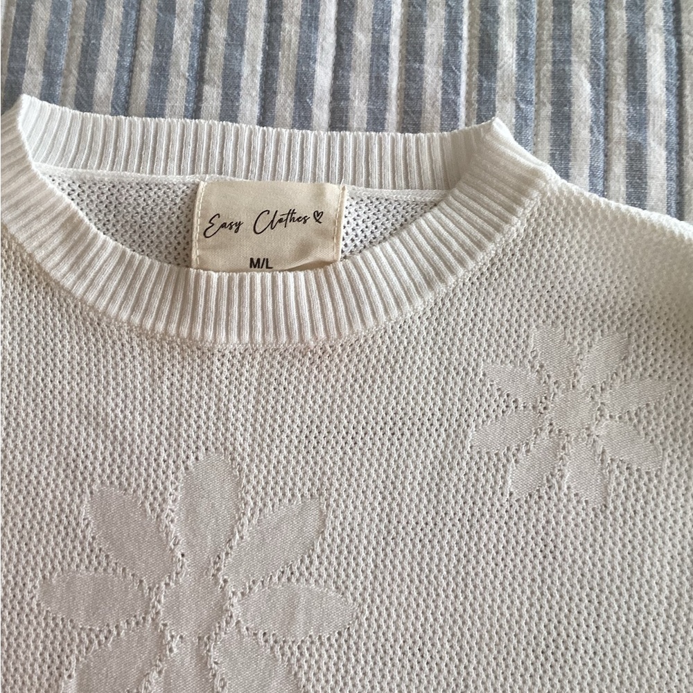 Women's Cream Sweater somewhat mesh . Never worn. More crop than not